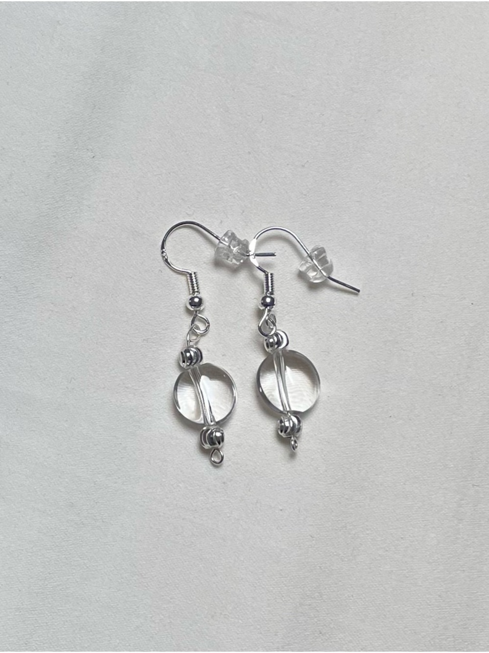 Sterling Silver Clear Quartz Dangle Earrings